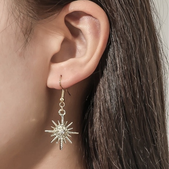 GlitzBlitz Boutique Jewelry - Any 3/$25! Gold Crystal Star Drop Earrings